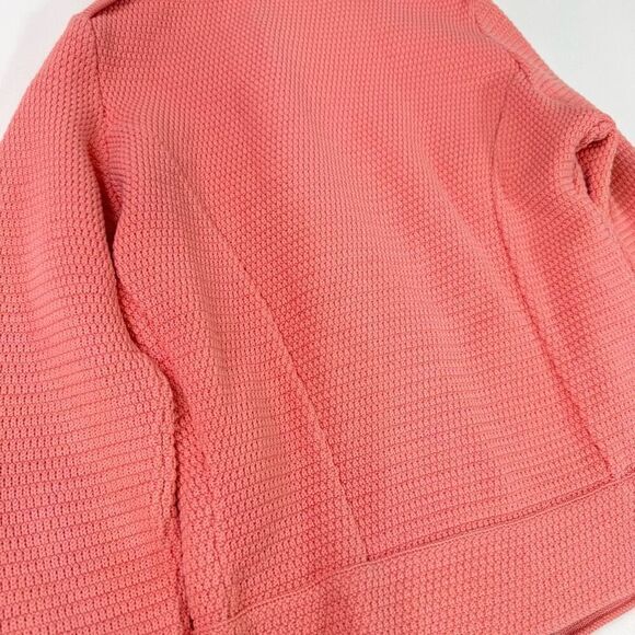 Adolfo Dominguez Cardigan Jacket Women Small Pink Coral KNit Gold Buttons Blazer - Picture 8 of 11